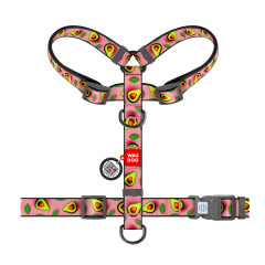 Шлея нейлонова "Авокадо на рожевому" Н-подібна Nylon WauDog CoLLar (old)