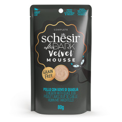 Вологий корм для котів мус з куркою та перепелиним яйцем Chicken with Quail Egg After Dark Velvet Mousse Adult Cat Schesir