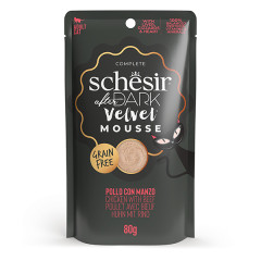 Вологий корм для котів мус з куркою та яловичиною Chicken with Beef After Dark Velvet Mousse Adult Cat Schesir