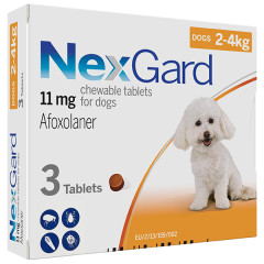 Засіб від бліх та кліщів для собак від 2 до 4 кг. 1 таб. NextGard Merial