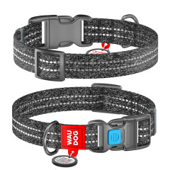 Нашийник (ш. 15мм. 23-35см.) сірий Re-cotton WauDog CoLLar