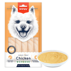 Ласощі для собак крем снек з куркою та сиром Chicken & Cheese Creamy Wanpy