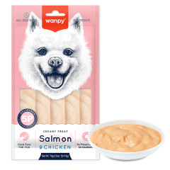 Ласощі для собак крем снек з лососем та куркою Salmon & Chicken Creamy Wanpy