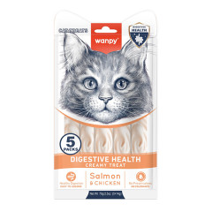 Ласощі для котів крем снек з лососем та куркою Salmon & Chicken Digestive Health Creamy Wanpy