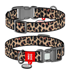 Нашийник для собак нейлоновий малюнок "Леопард" Nylon WauDog CoLLar (old)
