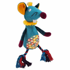 Іграшка м'яка мишка з мотузкою PlushToy Nobby