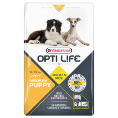 Сухий корм для цуценят середніх порід з куркою Medium Puppy Opti Life Versele-Laga