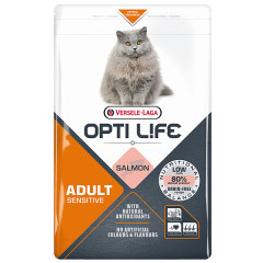 Сухий корм для котів з чутливим травленням беззерновий з лососем Sensitive Adult Cat Opti Life Versele-Laga