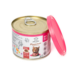 Вологий корм для котів з яловичиною Beef Chunks in Jelly For Cats Pet Shef