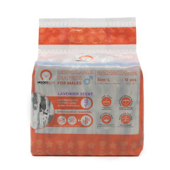 Підгузки одноразові для кабелів з лавандою (цуценята) 12 шт. Disposable Diapers For Male Misoko&Co