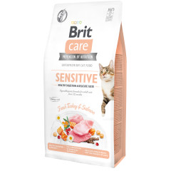 Сухий корм для котів вибагливих з індичкою та лососем Turkey & Salmon Health Digestion & Delicate Taste Sensetive Adult Cat Brit Care