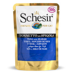 Вологий корм для котів з тунцем та лавраком Wet Schesir