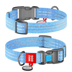 Нашийник (ш. 25мм. 31-49см.) блакитний Re-cotton WauDog CoLLar