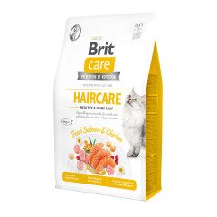Сухий корм для котів з лососем та куркою Healthy & Shiny Coat Haircare Salmon & Chicken Brit Care