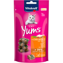Ласощі для котів м'які закуски з куркою та котячою травою Chicken & Cat Grass Yums Cat Vitakraft