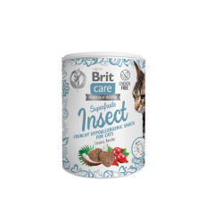Ласощі для котів гіпоалергенні з комахами кокосом і шипшиною Insect Superfruits Crunchy Snack for Cats Brit Care