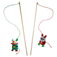 Іграшка вудочка для котів Санта-Миші з котячою м&rsquo;ятою Cristmas Nobby
