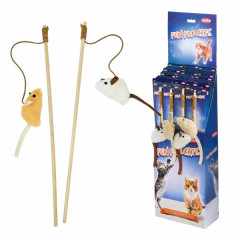 Іграшка вудочка з плюшевою мишкою з голосом та котячою м'ятою Fun For Cats Nobby