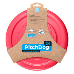 Іграшка Фрісбі для апортировки рожева PitchDog CoLLar