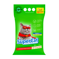 Наповнювач деревний з ароматизатором зелений Super Cat CoLLar