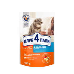 Вологий корм для котів з лососем у желе Adult Cat Клуб 4 Лапи