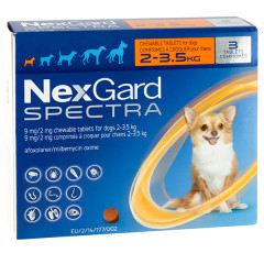 Засіб від паразитів для собак від 2 кг. до 3,5 кг. ( 1 таб.) Spectra NextGard Merial