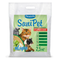 Наповнювач деревний універсальний "Яблуко" Sani Pet Природа