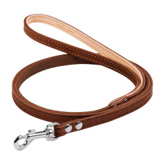 Повідець Подвійний з прошивкою (ш. 14мм. д 122см.) коричневий CoLLar