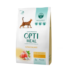 Сухий корм для котів з куркою Adult Cat OptiMeal