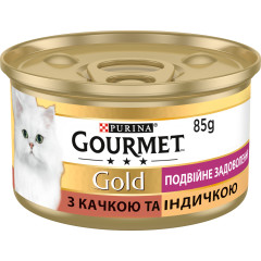Вологий корм для котів з качкою та індичкою Подвійне Задоволення Gold Gourmet Purina