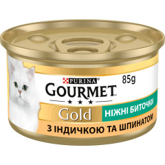 Вологий корм для котів з індичкою та шпинатом Ніжні Биточки Gold Gourmet Purina