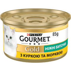 Вологий корм для котів з куркою і морквою Ніжні Биточки Gold Gourmet Purina