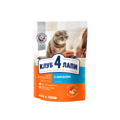 Сухий корм для котів з лососем Adult Cat Клуб 4 Лапи