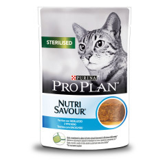 Вологий корм для котів шматочки у паштеті з тріскою Sterilised Pro Plan Purina