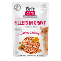 Вологий корм для котів з лососем Adult Salmon Fillets in Gravy Brit Care