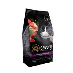 Сухий корм для собак з ягням та індичкою 1 кг. Fresh Turkey & Lamb Medium Breed Adult Dog Savory