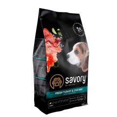 Сухий корм для цуценят з індичкою та куркою Fresh Turkey & Chiken Puppy Savory