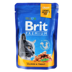 Вологий корм для котів з лососем та форелью Brit Premium