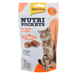 Ласощі для котів крекери з лососем та Омега 3+6, 60 г. Nutri Pockets Cat Gim