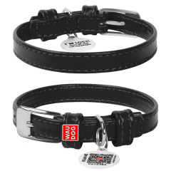 Нашийник (ш. 12мм. 21-29см.) чорний Glamour WauDog CoLLar