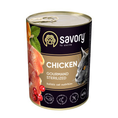 Вологий корм для котів з куркою Sterilized Chicken Adult Cat Gourmand Savory