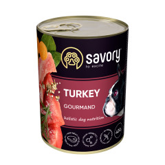 Вологий корм для собак з індичкою Turkey Gourmand Dog Savory