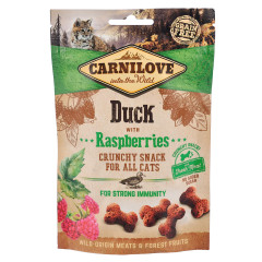 Ласощі для котів качка малина, 50г Crunchy Snack Carnilove