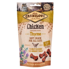 Ласощі для котів курка тимьян, 50г Crunchy Snack Carnilove