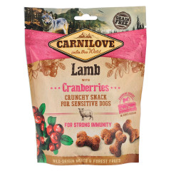 Ласощі для собак ягня  журавлина 200г Crunchy Snack Carnilove