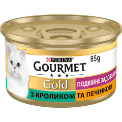 Вологий корм для котів з кроликом та печінкою Подвійне Задоволення Gold Gourmet Purina