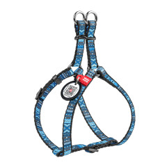 Шлея анатомічна  ш. 10 мм. д. 28-40 см. "Етно синій" Nylon WauDog CoLLar