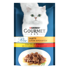 Вологий корм для котів з куркою та яловичиною Perle Gourmet Purina
