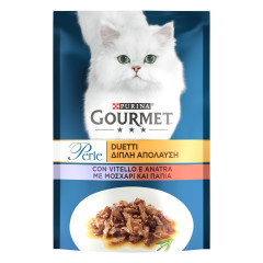 Вологий корм для котів з телятиною та качкою Perle Gourmet Purina
