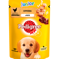 Вологий корм для цуценят з куркою Junior Pedigree